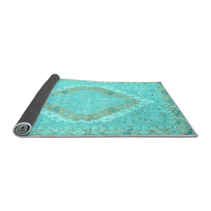 Sideview of Oriental Light Blue Modern Rug, abs2643lblu