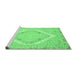 Sideview of Machine Washable Oriental Emerald Green Modern Area Rugs, wshabs2643emgrn