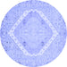 Round Oriental Blue Modern Rug, abs2643blu