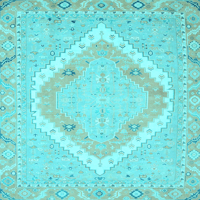 Square Oriental Light Blue Modern Rug, abs2643lblu