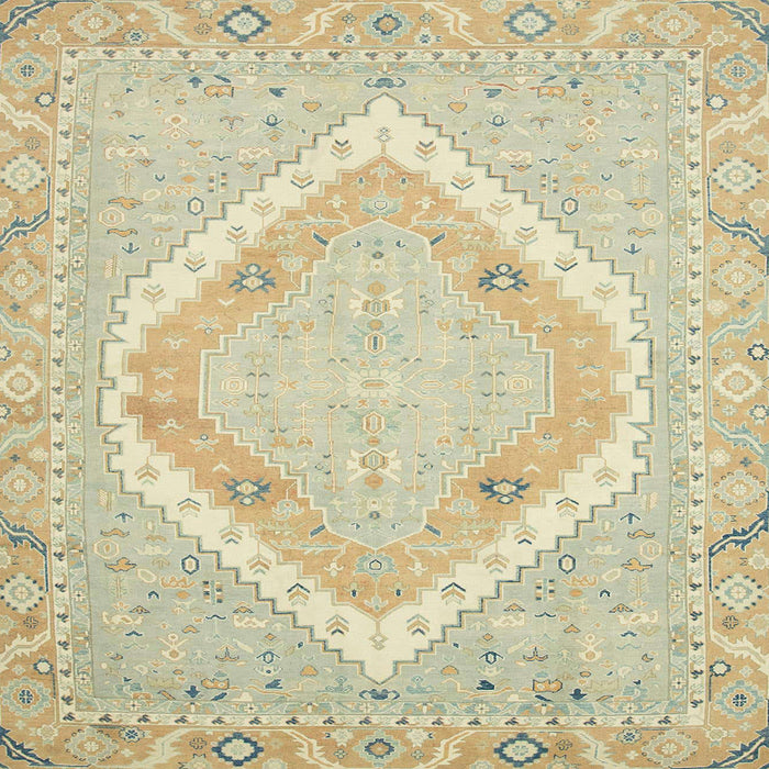 Square Machine Washable Abstract Khaki Gold Rug, wshabs2643