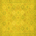Square Machine Washable Oriental Yellow Modern Rug, wshabs2644yw
