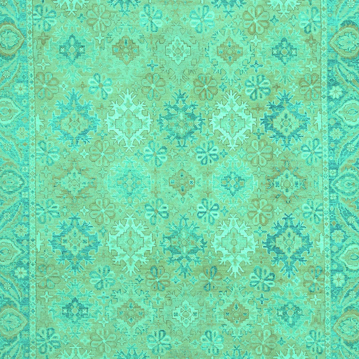 Machine Washable Oriental Turquoise Modern Area Rugs, wshabs2644turq