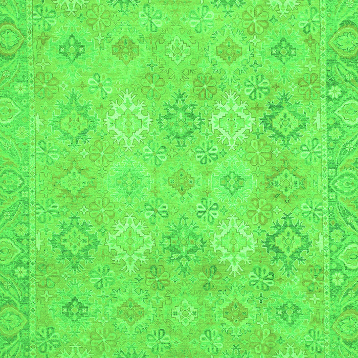 Machine Washable Oriental Green Modern Area Rugs, wshabs2644grn