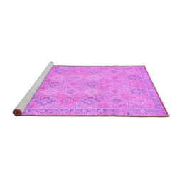 Sideview of Machine Washable Oriental Purple Modern Area Rugs, wshabs2644pur