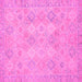 Square Machine Washable Oriental Pink Modern Rug, wshabs2644pnk