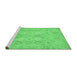 Sideview of Machine Washable Oriental Emerald Green Modern Area Rugs, wshabs2644emgrn