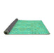 Sideview of Oriental Turquoise Modern Rug, abs2644turq