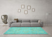 Machine Washable Oriental Light Blue Modern Rug in a Living Room, wshabs2644lblu