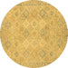 Round Oriental Brown Modern Rug, abs2644brn