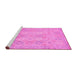 Sideview of Machine Washable Oriental Pink Modern Rug, wshabs2644pnk