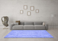 Machine Washable Oriental Blue Modern Rug, wshabs2644blu