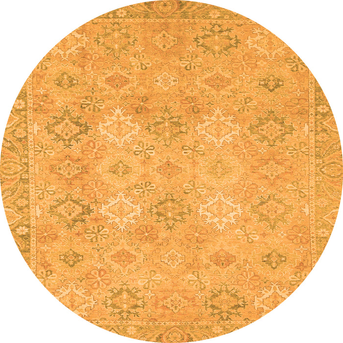 Round Oriental Orange Modern Rug, abs2644org