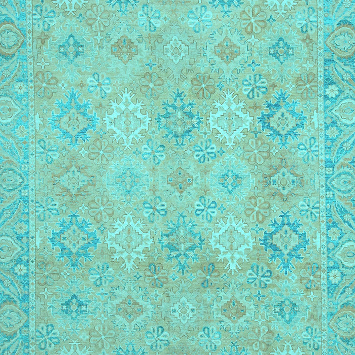Machine Washable Oriental Light Blue Modern Rug, wshabs2644lblu