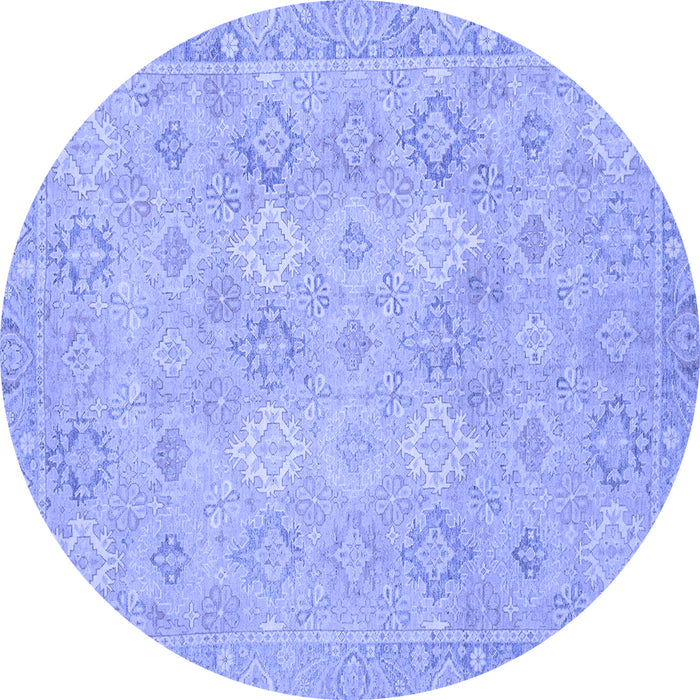 Round Oriental Blue Modern Rug, abs2644blu
