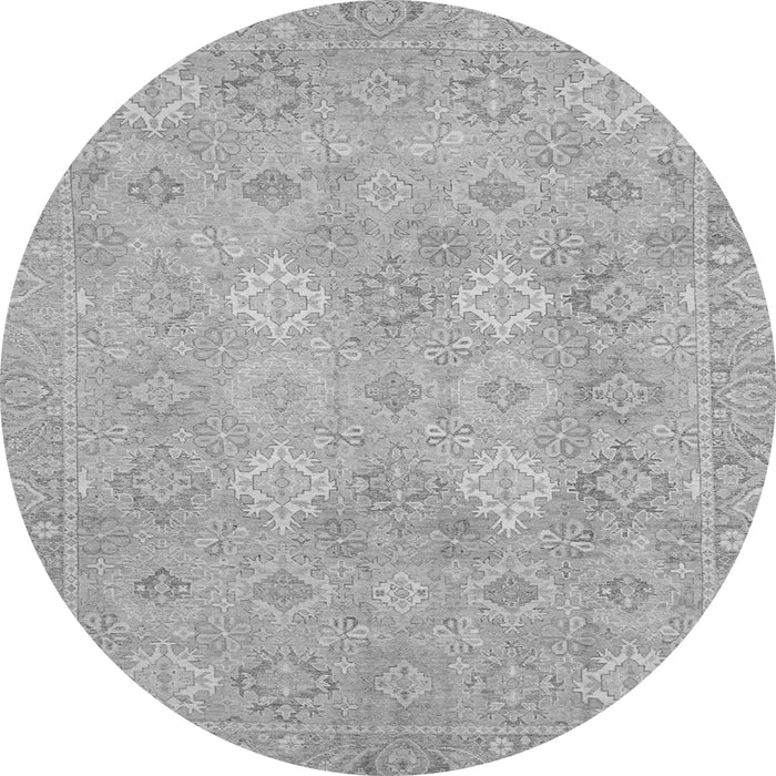 Round Oriental Gray Modern Rug, abs2644gry