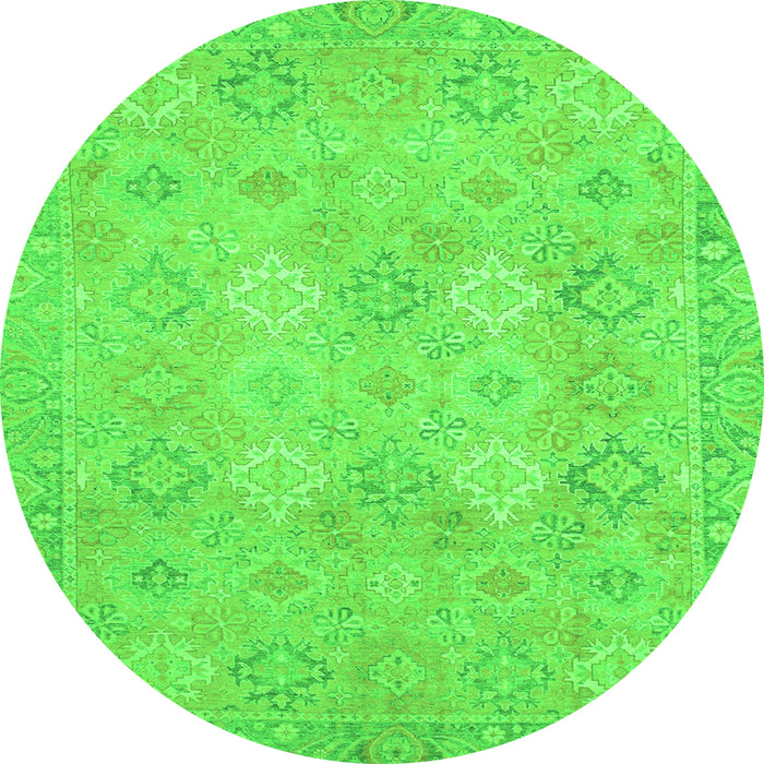 Round Oriental Green Modern Rug, abs2644grn