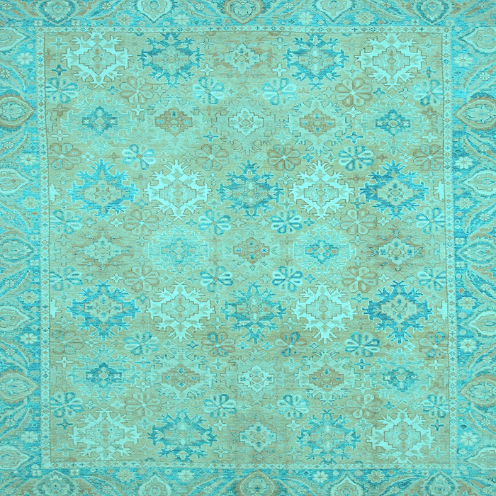 Square Oriental Light Blue Modern Rug, abs2644lblu