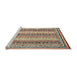 Sideview of Machine Washable Abstract Ginger Brown Green Rug, wshabs2645