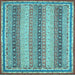 Square Oriental Light Blue Modern Rug, abs2645lblu