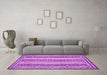 Machine Washable Oriental Purple Modern Area Rugs in a Living Room, wshabs2645pur