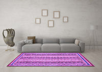 Machine Washable Oriental Purple Modern Rug, wshabs2645pur