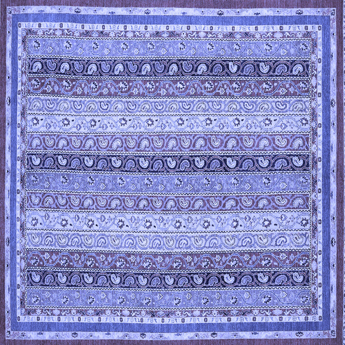 Square Machine Washable Oriental Blue Modern Rug, wshabs2645blu