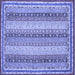 Square Machine Washable Oriental Blue Modern Rug, wshabs2645blu