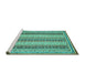 Sideview of Machine Washable Oriental Turquoise Modern Area Rugs, wshabs2645turq