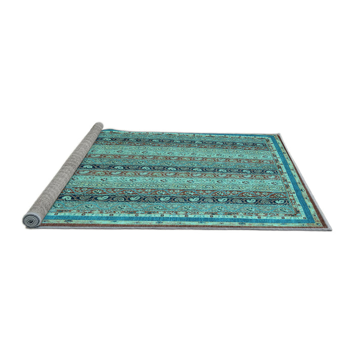 Sideview of Machine Washable Oriental Light Blue Modern Rug, wshabs2645lblu