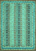 Machine Washable Oriental Turquoise Modern Area Rugs, wshabs2645turq