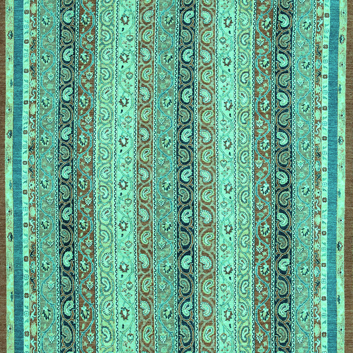 Machine Washable Oriental Turquoise Modern Area Rugs, wshabs2645turq