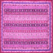 Square Machine Washable Oriental Pink Modern Rug, wshabs2645pnk