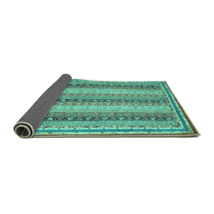 Sideview of Oriental Turquoise Modern Rug, abs2645turq