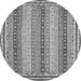 Round Machine Washable Oriental Gray Modern Rug, wshabs2645gry