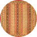 Round Oriental Orange Modern Rug, abs2645org