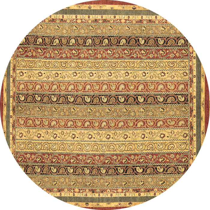 Round Oriental Brown Modern Rug, abs2645brn