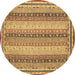 Round Oriental Brown Modern Rug, abs2645brn