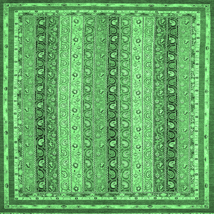 Square Oriental Emerald Green Modern Rug, abs2645emgrn