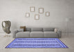 Machine Washable Oriental Blue Modern Rug in a Living Room, wshabs2645blu