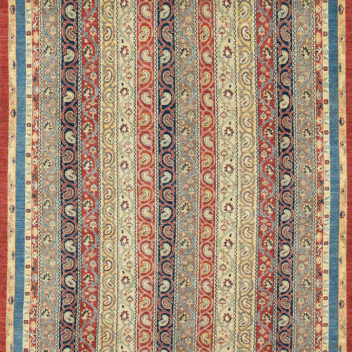 Machine Washable Abstract Ginger Brown Green Rug, wshabs2645