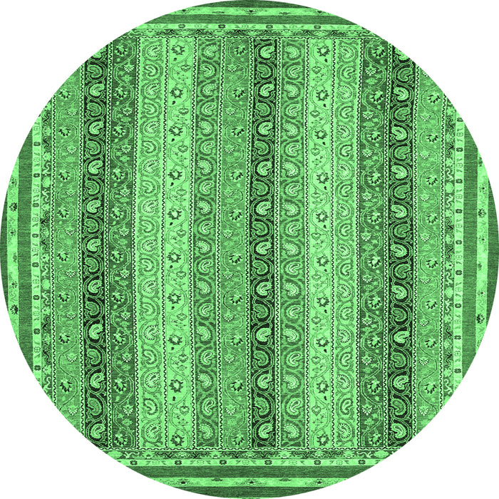 Round Oriental Emerald Green Modern Rug, abs2645emgrn