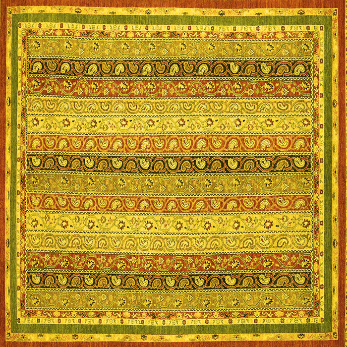 Square Oriental Yellow Modern Rug, abs2645yw