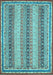 Machine Washable Oriental Light Blue Modern Rug, wshabs2645lblu