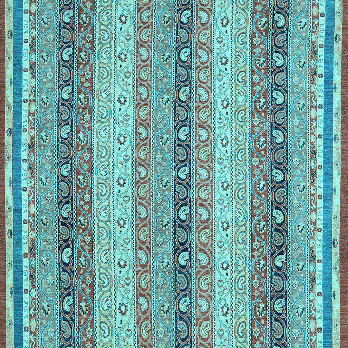 Machine Washable Oriental Light Blue Modern Rug, wshabs2645lblu