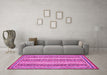 Machine Washable Oriental Pink Modern Rug in a Living Room, wshabs2645pnk