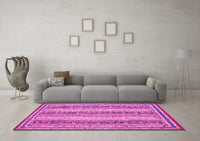 Machine Washable Oriental Pink Modern Rug, wshabs2645pnk