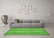 Machine Washable Oriental Green Modern Area Rugs in a Living Room,, wshabs2645grn