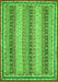 Machine Washable Oriental Green Modern Area Rugs, wshabs2645grn