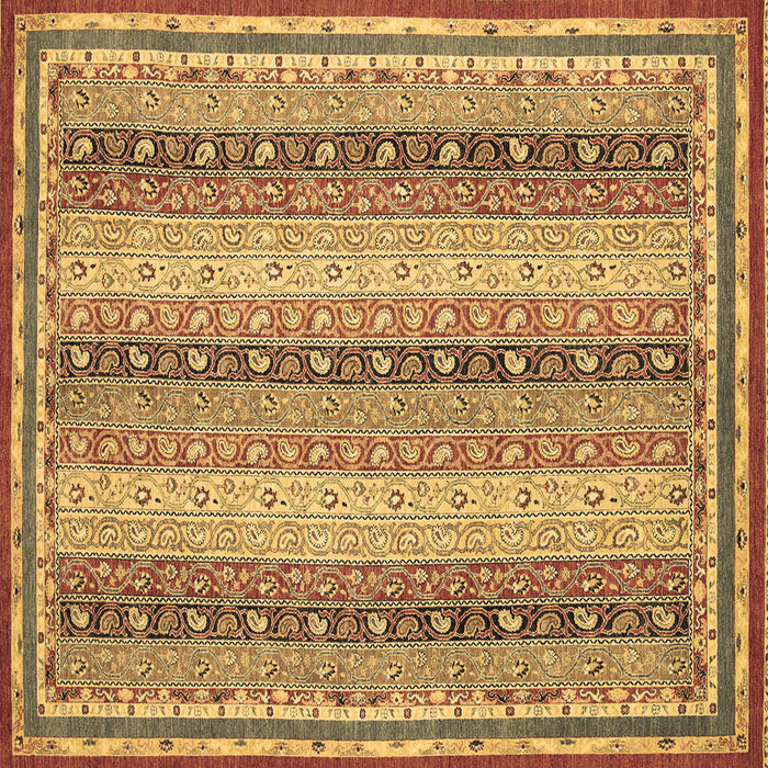 Square Machine Washable Oriental Brown Modern Rug, wshabs2645brn